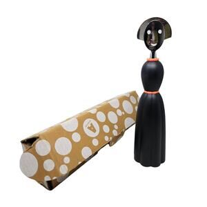 A di Alessi Anna Pepper Mill Black Modern Italy Silver Plastic Grinder